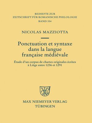 cover image of Ponctuation et syntaxe dans la langue française médiévale